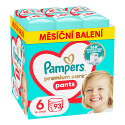 PAMPERS Premium care vel. 6 plenkové kalhotky box 13-19 kg 93 ks