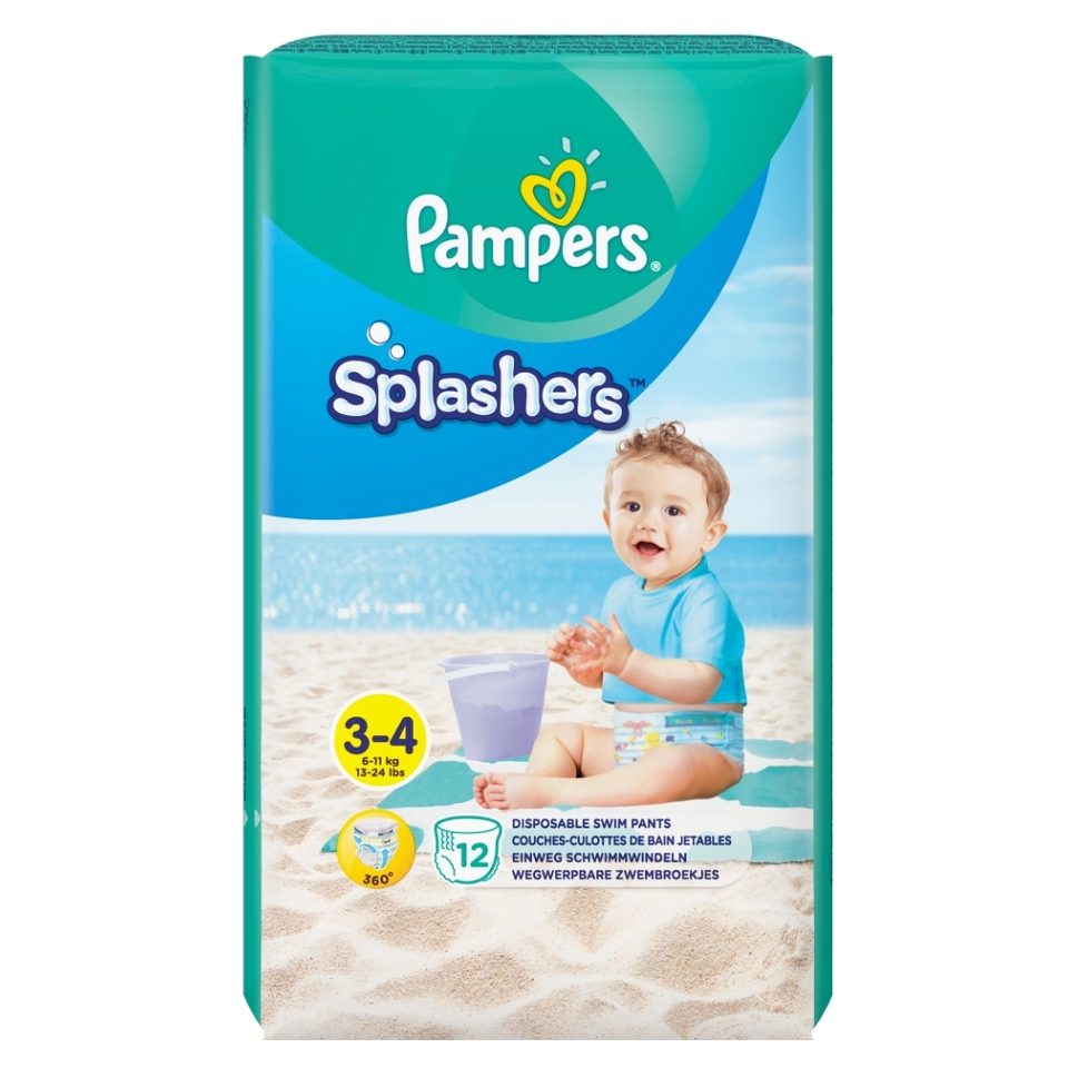 PAMPERS Splashers vel.3-4  Kalhotkové plenky do vody 12 ks