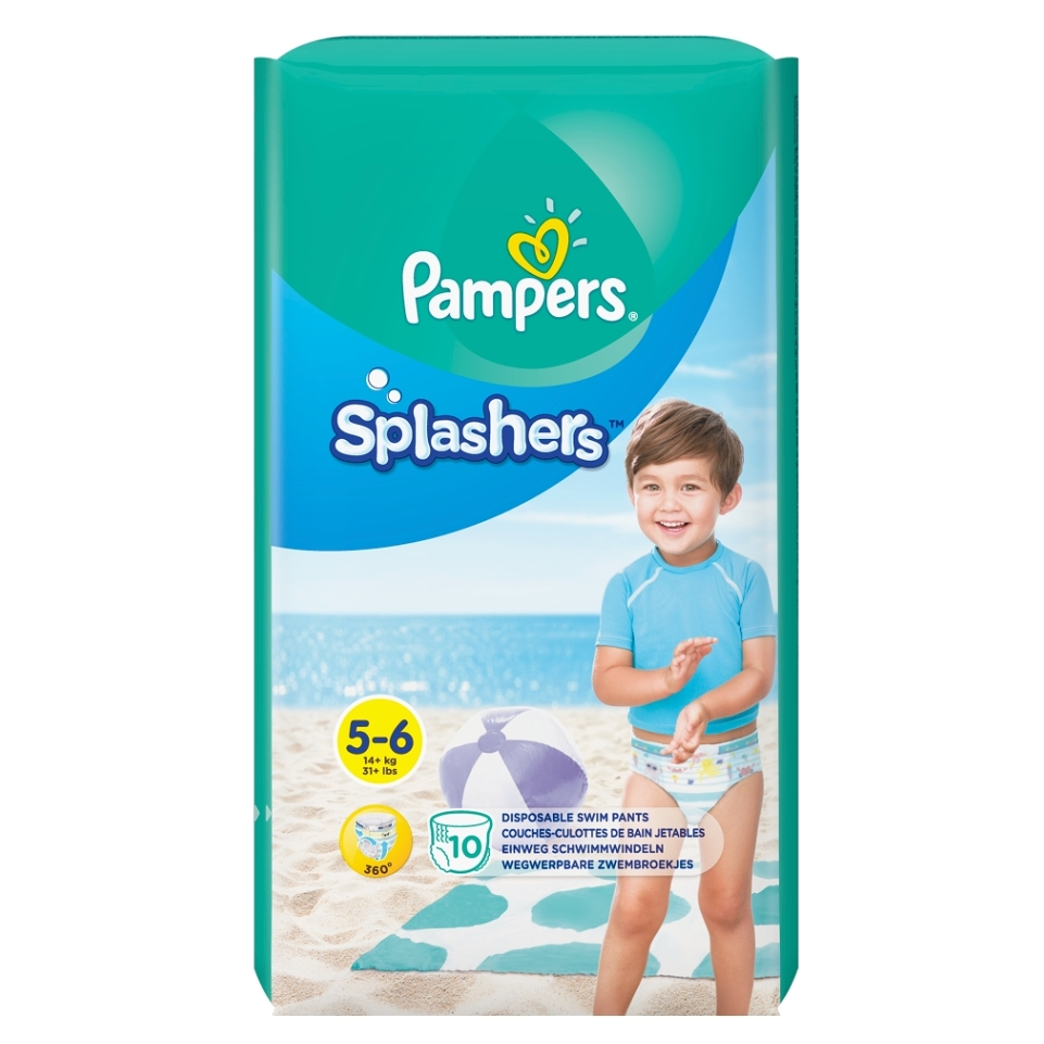 PAMPERS Splashers vel.5-6  14+kg Kalhotkové plenky do vody 10 ks