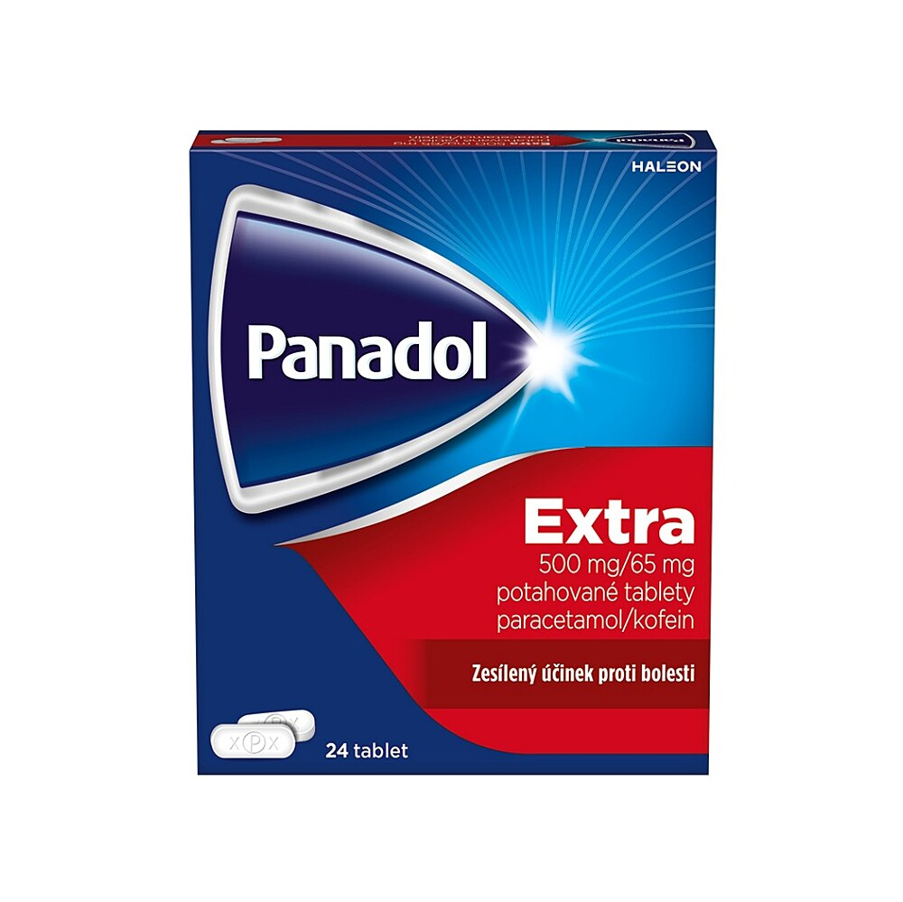 PANADOL Extra 500mg/65mg 24 potahovaných tablet IV