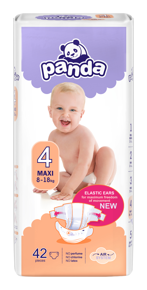Panda Maxi vel. 4 8-18 kg dětské pleny 42 ks
