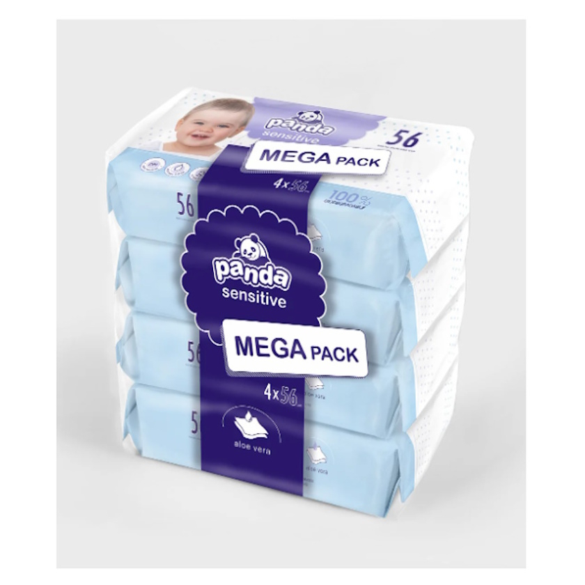 PANDA Vlhčené ubrousky sensitive 4 x 56 kusů