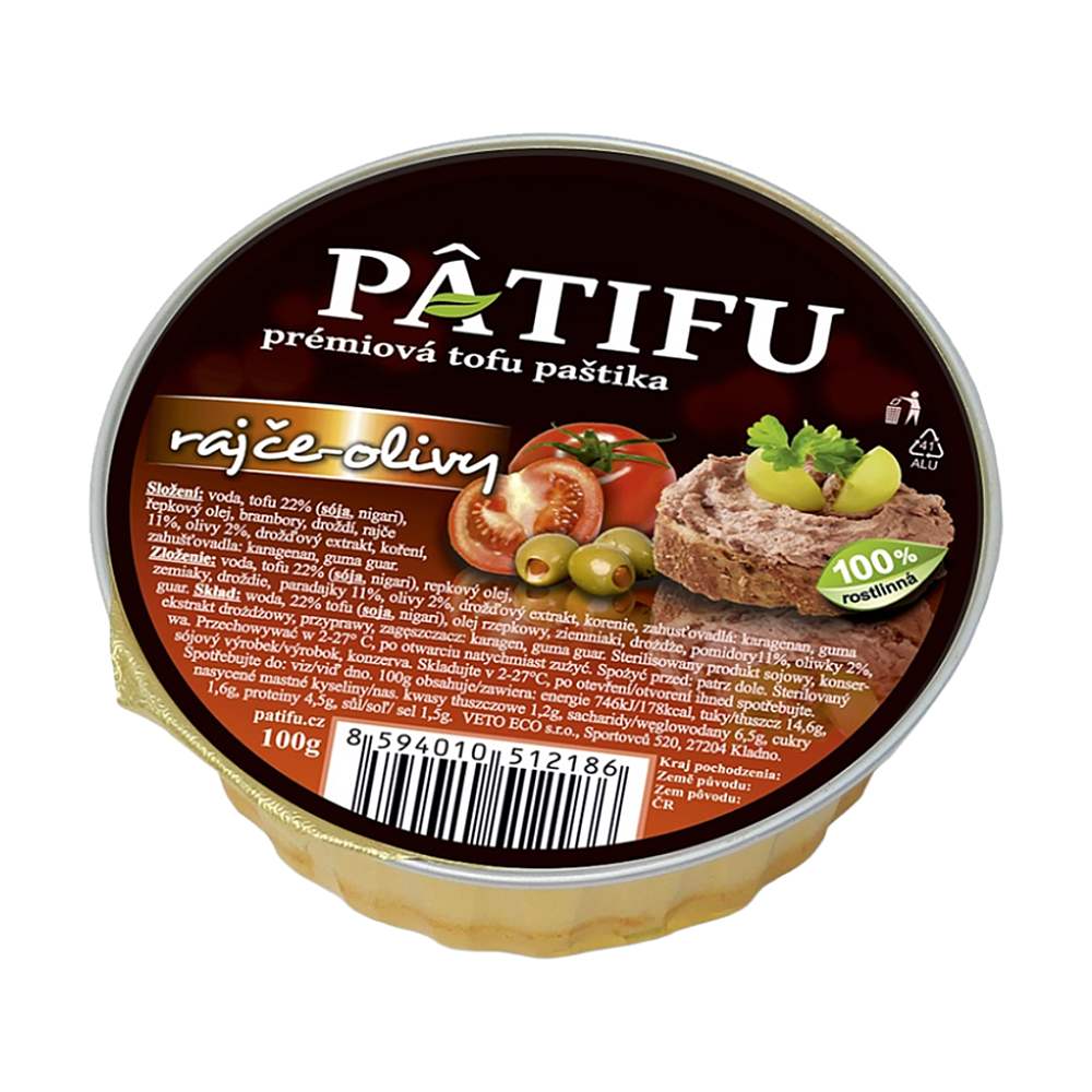 PATIFU Prémiová tofu paštika rajče a olivy 100 g