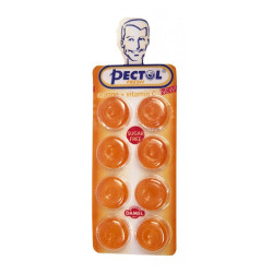 PECTOL Dropsy s pomerančovou příchutí a vitaminem C blistr 8 kusů