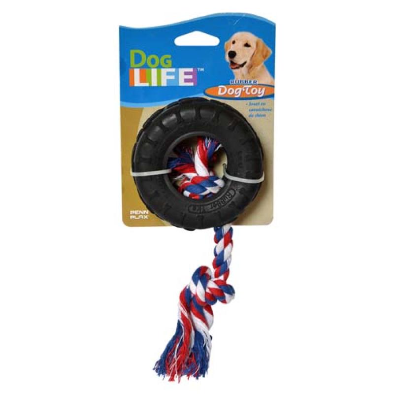 Penn Plax Hračka pro psy gum. Kolečko 10cm+uzel