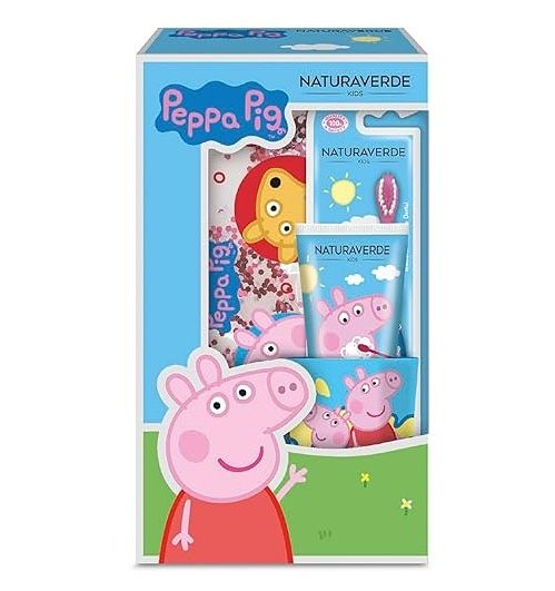 Peppa Pig Zubní kartáček s pastou dárkový set s kelímkem a taštičkou