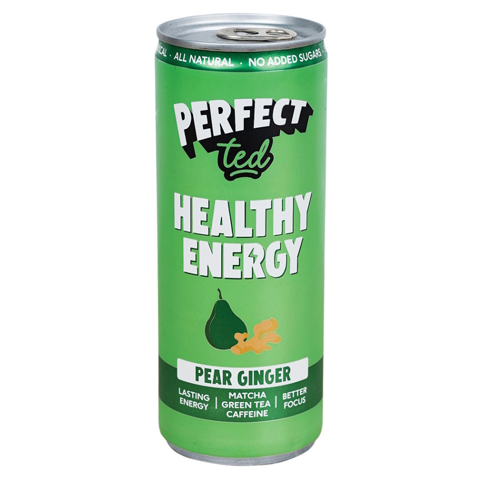 PERFECTTED Healthy matcha energy drink hruška a zázvor 250 ml