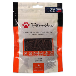 PERRITO Pochoutka chicken & seafood jerky pro kočky 100 g