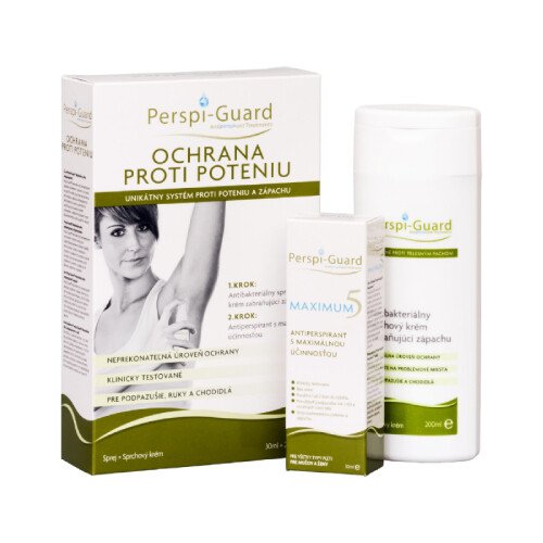 PERSPI-GUARD Antiperspirant ve spreji 30 ml a Antibakteriální sprchový krém 200 ml