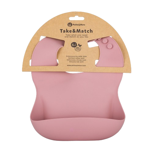 PETITE&MARS Bryndák silikonový Take&Match Dusty Rose 6m+