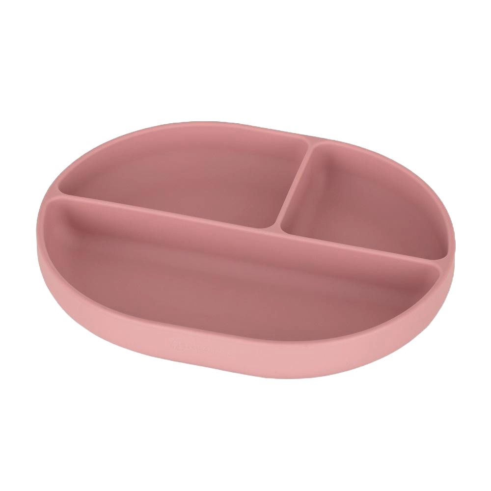PETITE&MARS Talířek silikonový dělící oválný Take&Match Dusty Rose 6m+