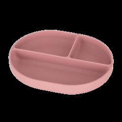 PETITE&MARS Talířek silikonový dělící oválný Take&Match Dusty Rose 6m+