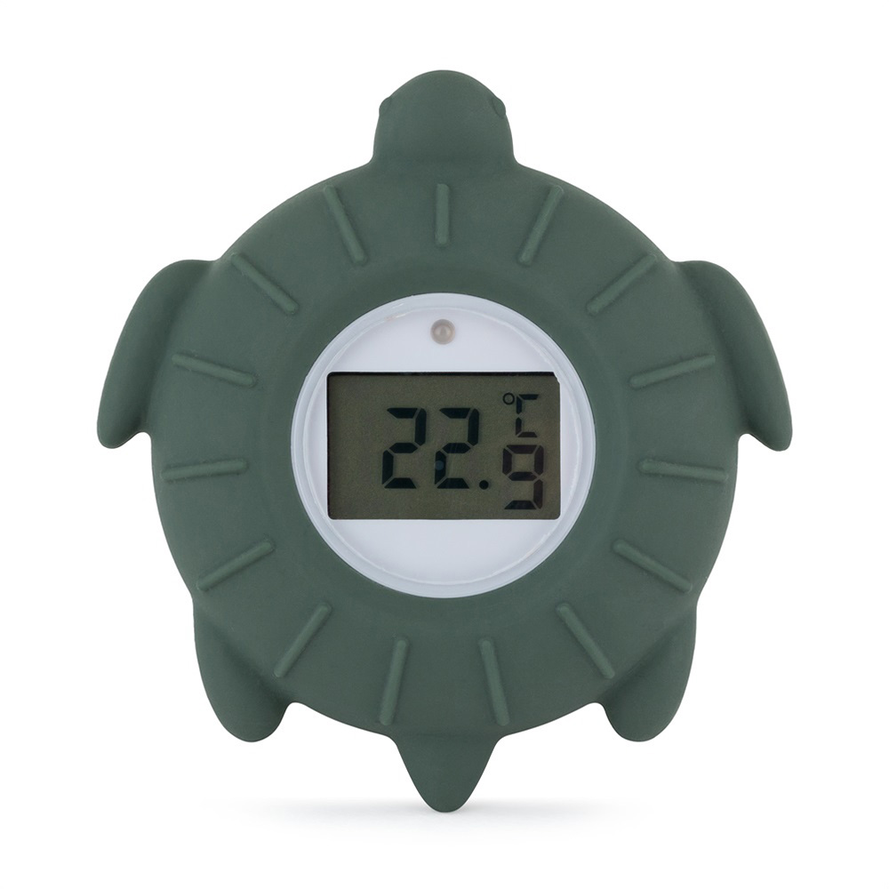 Petite&Mars Turtle Terry teploměr do vody 0m+ silikonový digitální 1 ks misty green