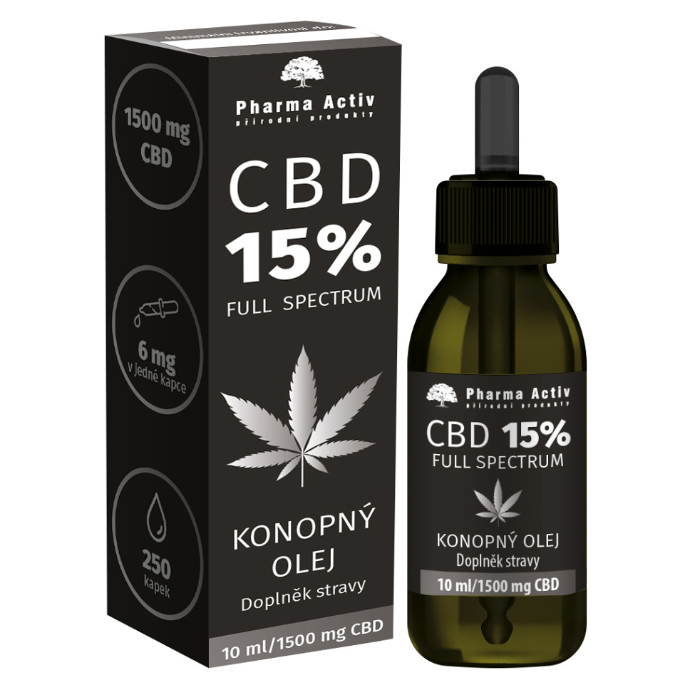 PHARMA ACTIV Konopný olej CBD 15% 1500 mg 10 ml