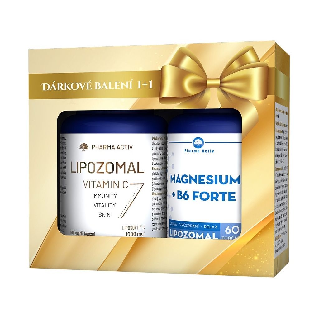 Pharma Activ Magnesium + B6 Forte Lipozomal + Vitamín C 1000 mg Lipozomal 60 tobolek + 60 tobolek