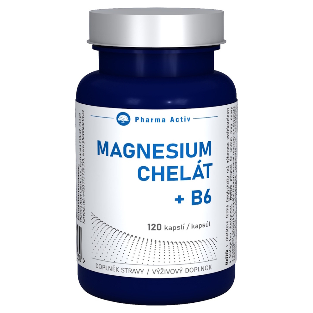 PHARMA ACTIV Magnesium Chelát + B6 120 kapslí