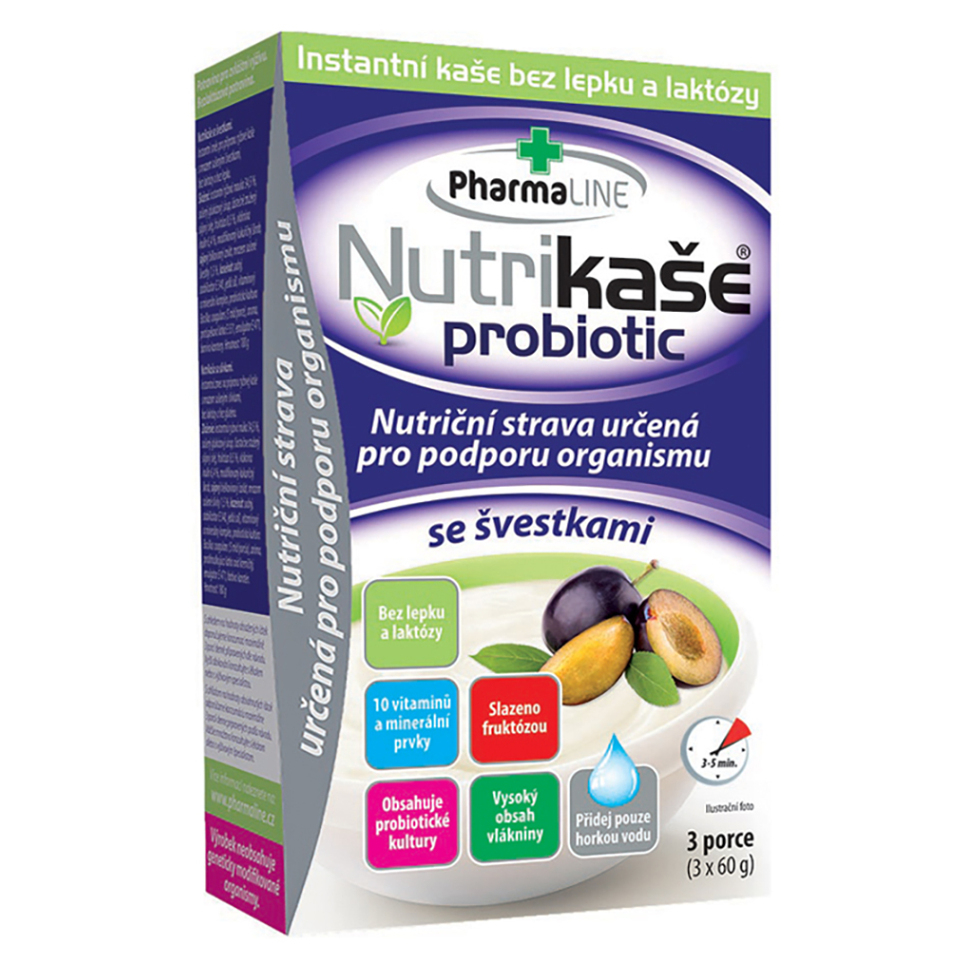 PHARMALINE Nutrikaše probiotic se švestkami 3 x 60 g