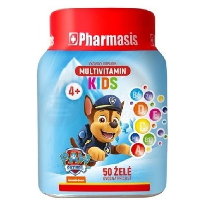 PHARMASIS Multivitamin kids Tlapková patrola želé pro děti modrá 50 ks