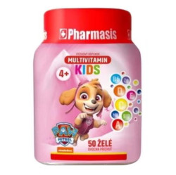 PHARMASIS Multivitamin kids Tlapková patrola želé pro děti růžová 50 ks