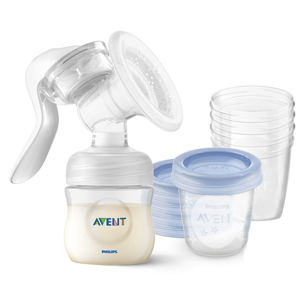 PHILIPS AVENT Odsávačka mateřského mléka manuální + VIA 180 ml 5 ks