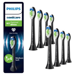 PHILIPS Sonicare optimal white standard černé náhradní hlavice 8 kusů