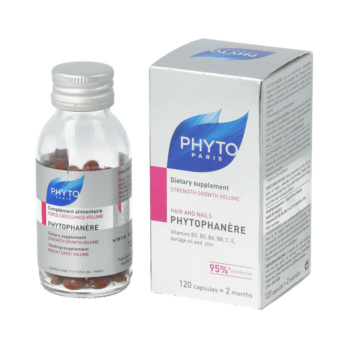 Phyto phanére Dietary Supplement Strenght Growth Volume Hair & Nails 120 ks 120 ks