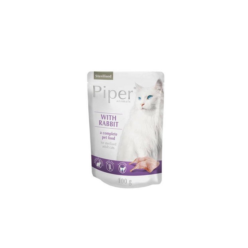 PIPER CAT STERILISED 100g králík kapsička pro sterilizované kočky