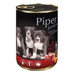 PIPER JUNIOR 400g hovězí srdce a mrkev konzerva pro štěňata