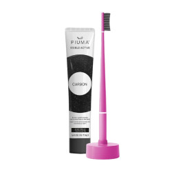 Piuma Dárkový set na péči o zuby s aktivním uhlím 4 ks Very Magenta