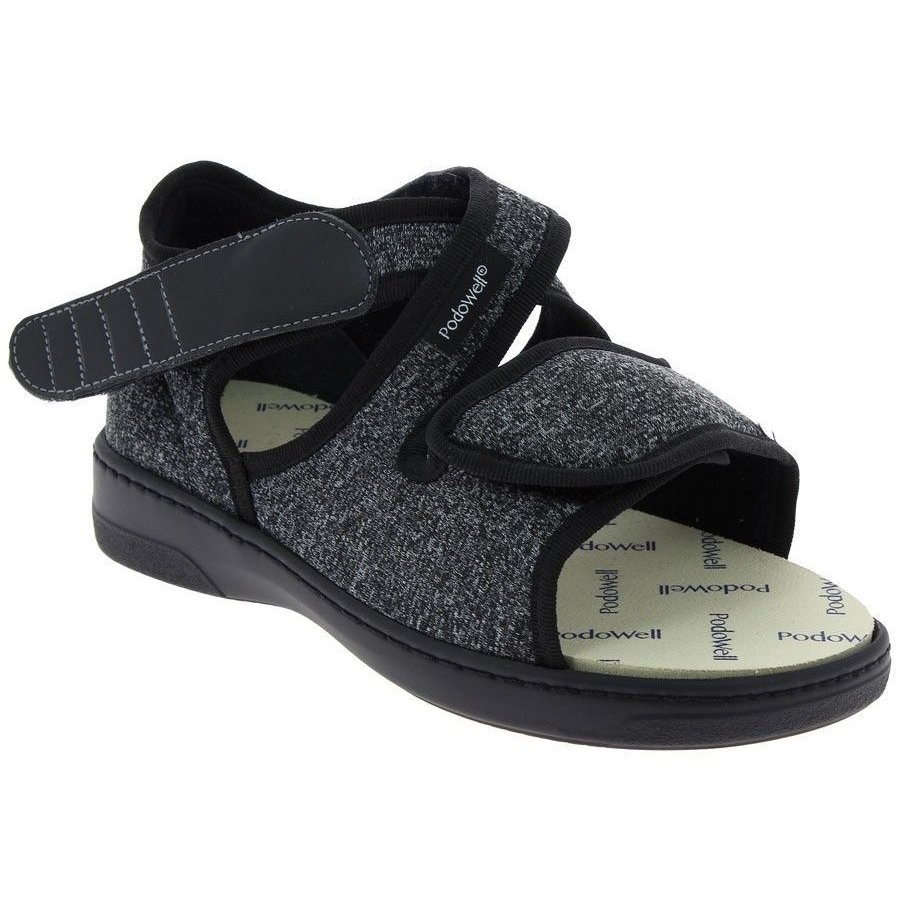 PodoWell XILO sandály extraširoké unisex šedočerný, velikost: 44