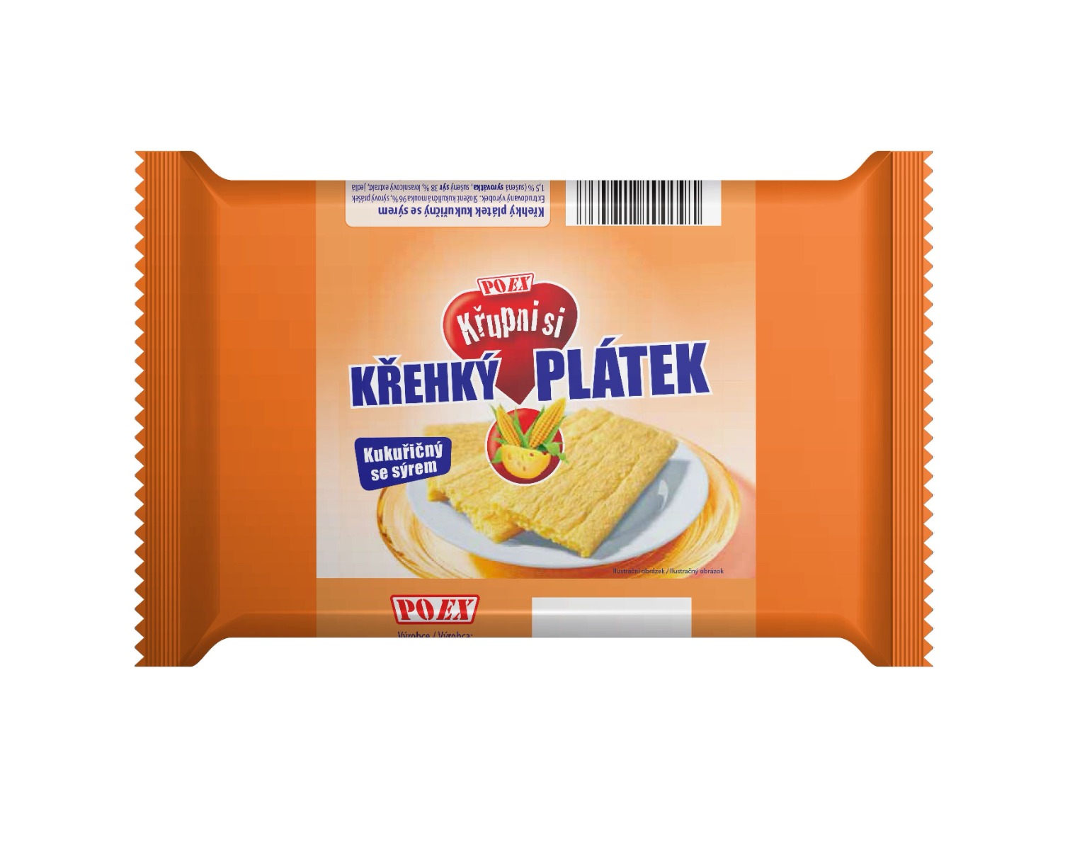 POEX Křehký plátek kukuřičný se sýrem 65 g