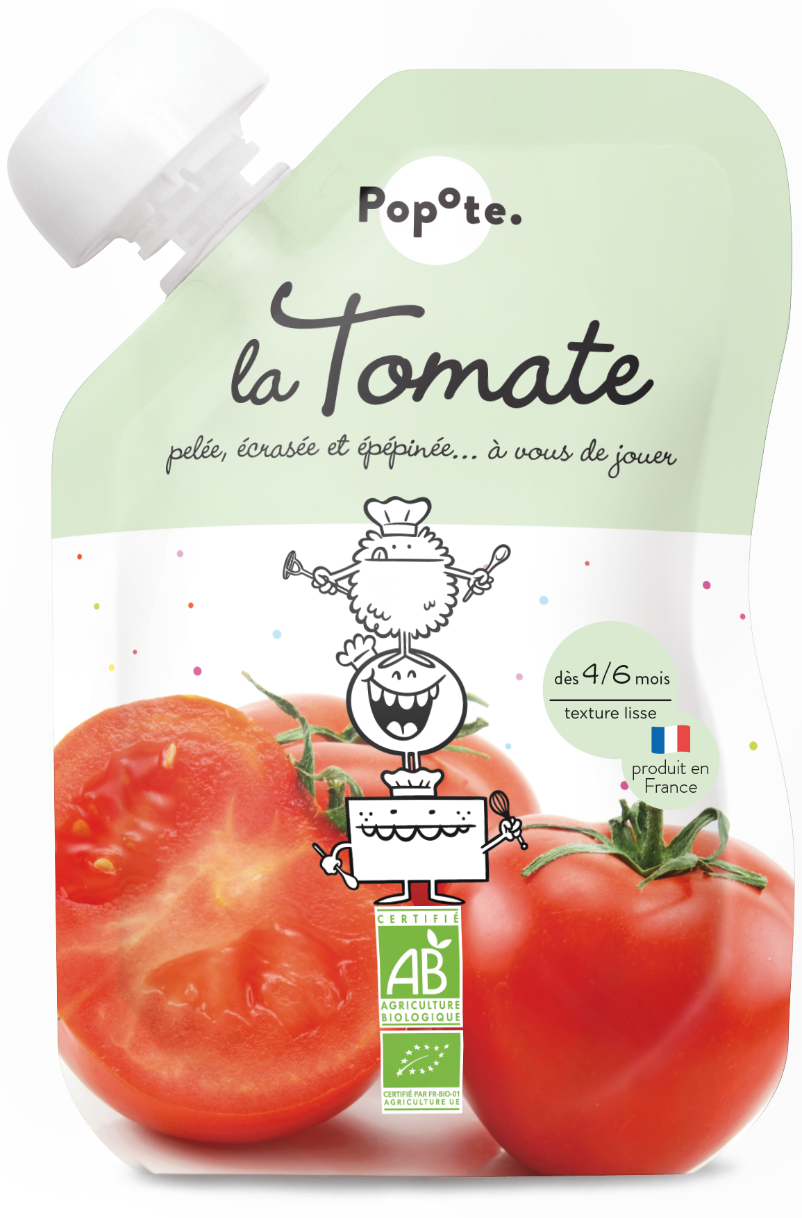 Popote BIO Kapsička Rajče pyré 4/6m+ 120 g