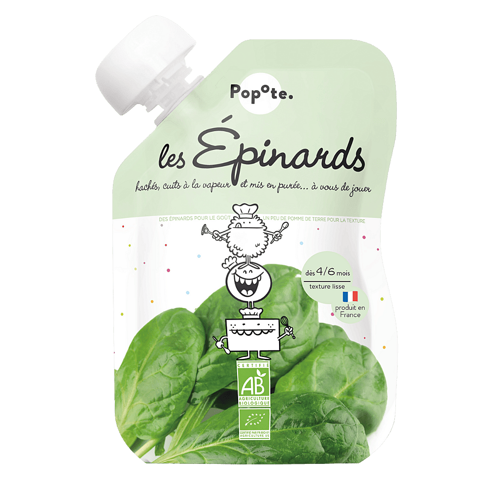 POPOTE Kapsička špenát 4m+ BIO 120 g