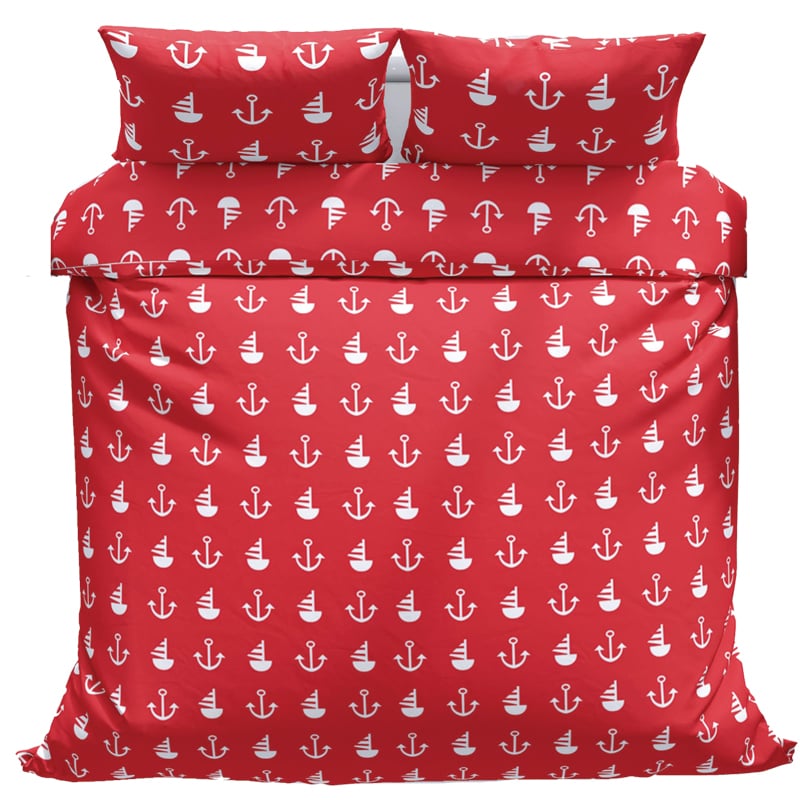Povlečeme vše Bavlněné povlečení Červená kotva 140x200, 70x90 cm
