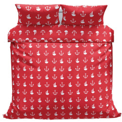 Povlečeme vše Bavlněné povlečení Červená kotva 140x200, 70x90 cm