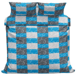 Povlečeme vše Bavlněné povlečení Modré čtverce