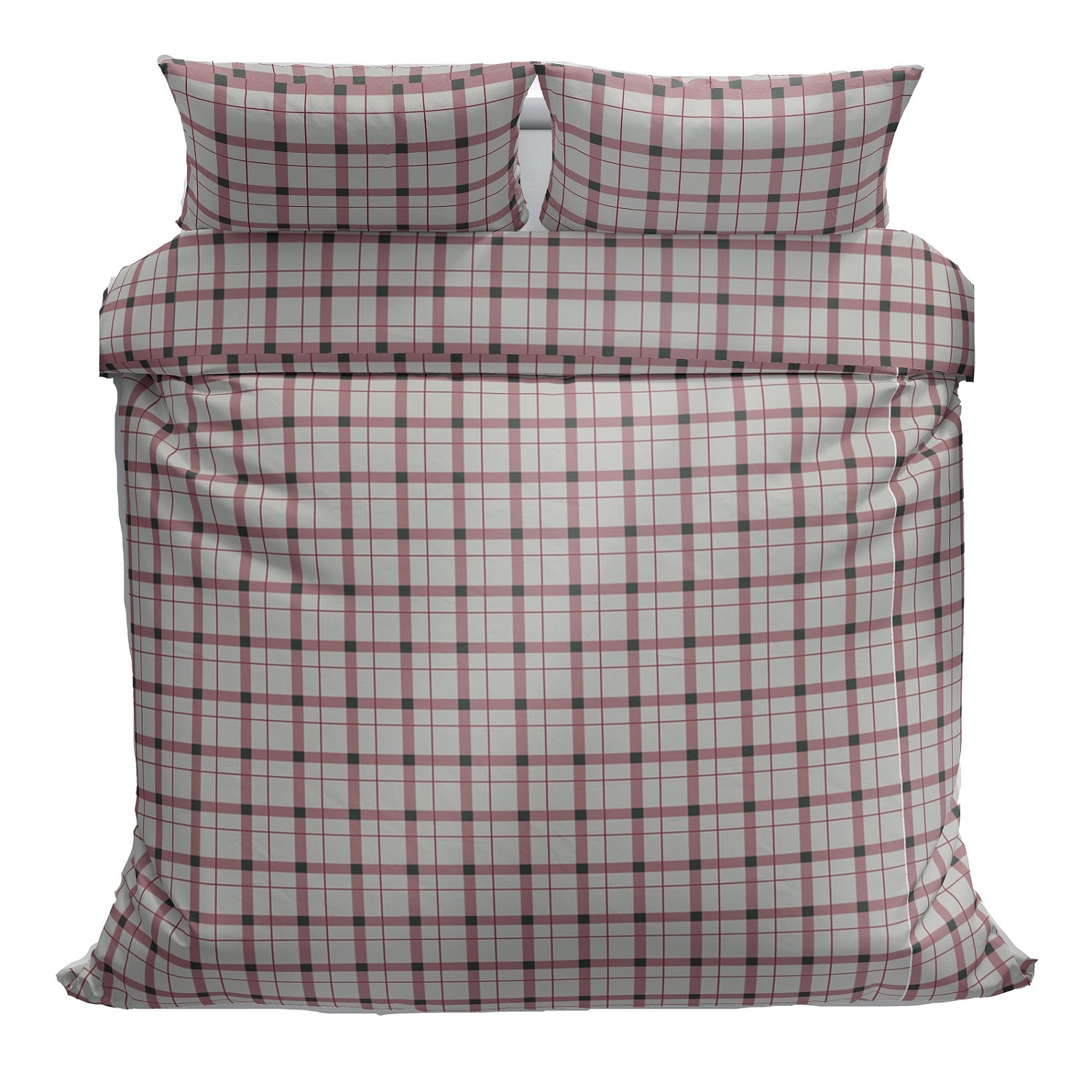 Povlečeme vše Bavlněné povlečení Růžové káro 140x200, 70x90 cm