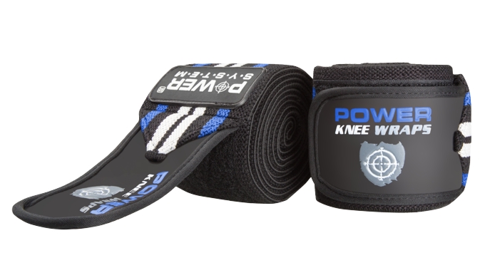 POWER SYSTEM Bandáže na kolena KNEE WRAPS BLUE 2 ks