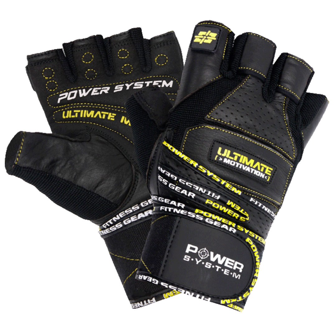 Power System Fitness rukavice ULTIMATE MOTIVATION černožluté - XXL