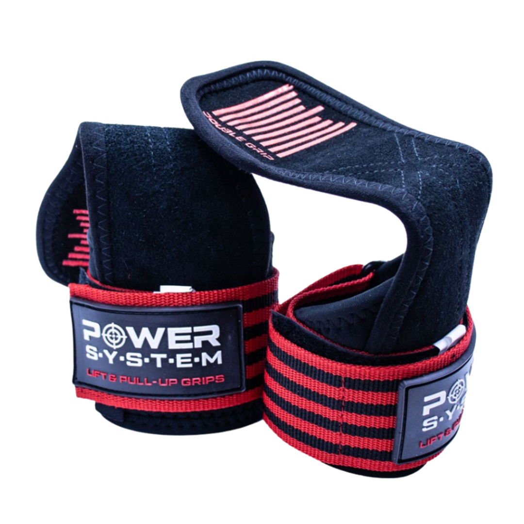 Power System Posilovací gripy Lift&Pull-Up Grips 3380 - červené