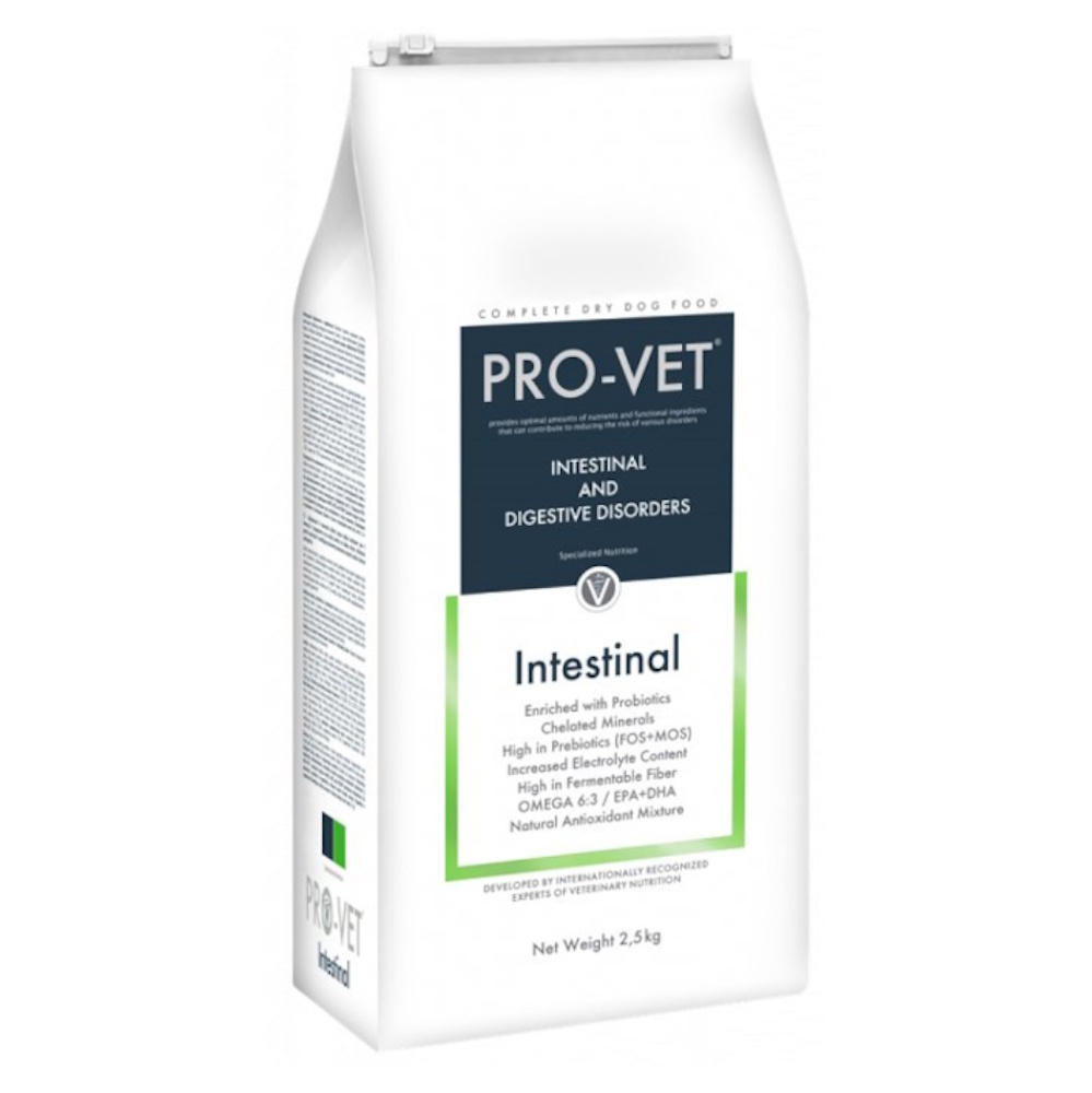 PRO-VET Intestinal granule pro psy s akutními průjmy 1 ks, Hmotnost balení (g): 2,5 kg