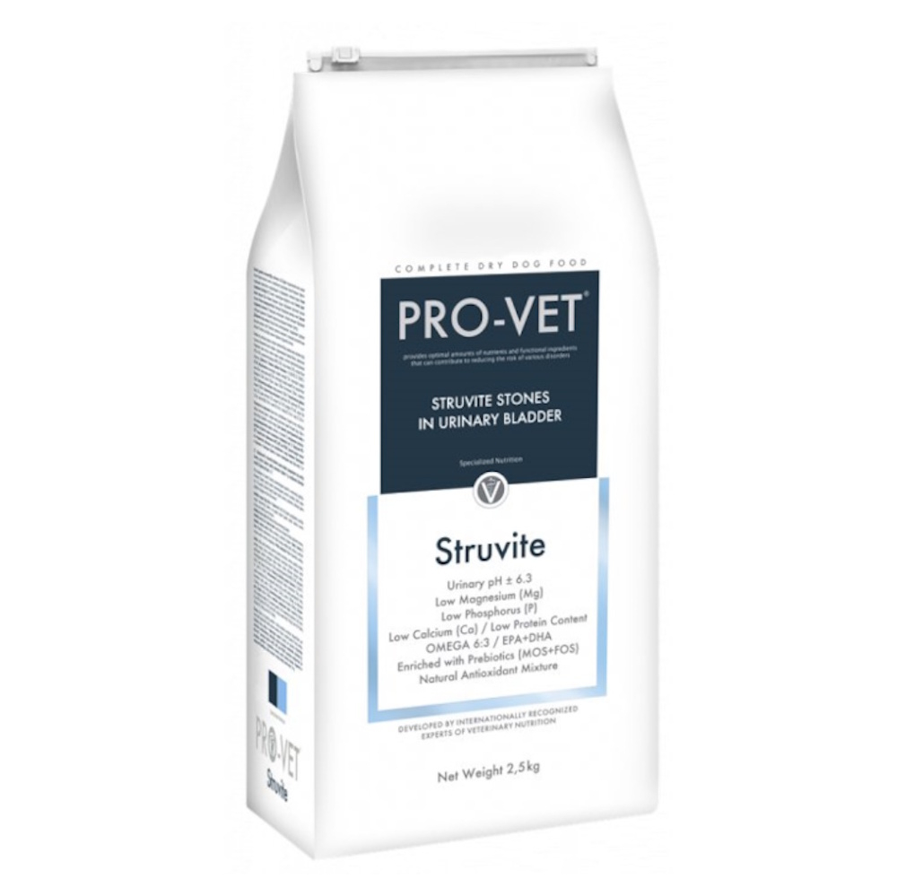 PRO-VET Struvite granule pro psy trpící močovými kameny, Hmotnost balení (g): 2,5 kg