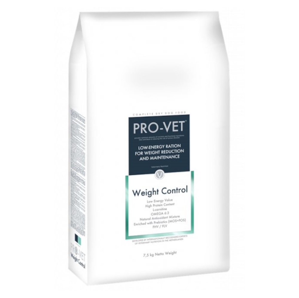 PRO-VET Weight control granule pro psy na snížení hmotnosti, Hmotnost balení (g): 2,5 kg