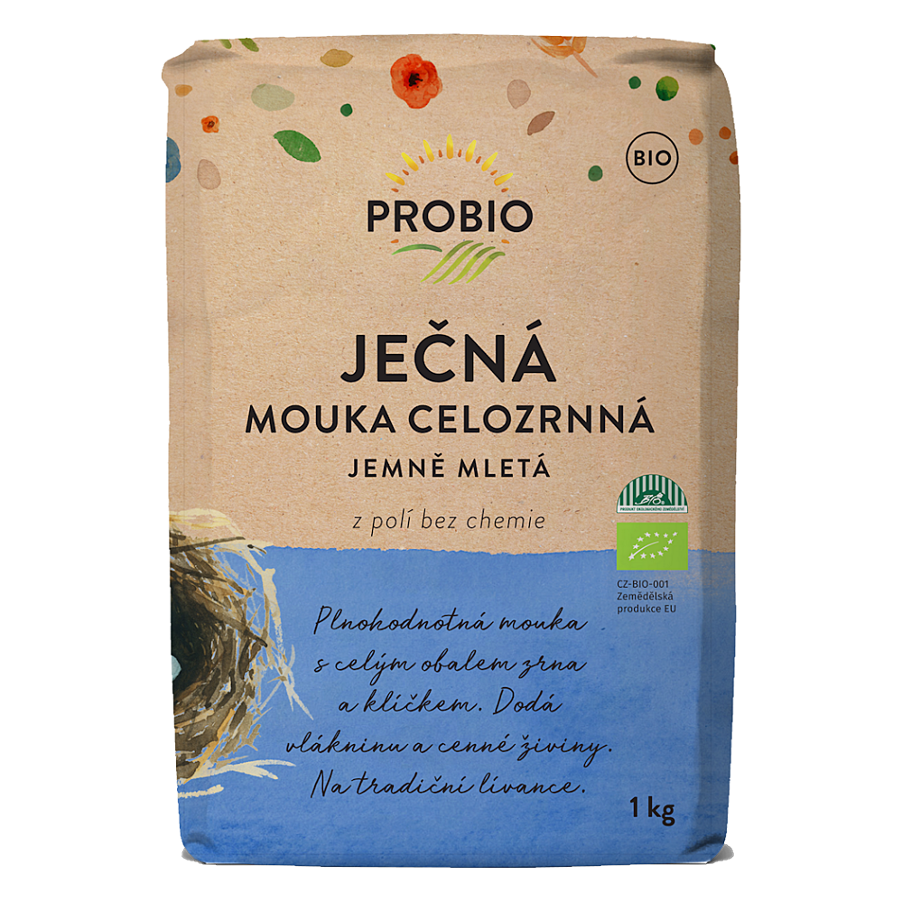 PROBIO Mouka ječná celozrnná jemně mletá BIO 1 kg