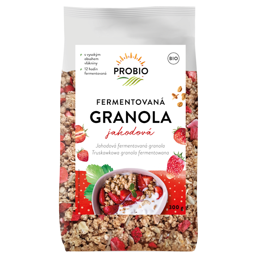 PROBIO Műsli křupavé granola fermentovaná jahodová BIO 300 g