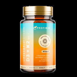 PROFIBIO PREMIUM Liposomální Vitamín D3 + K2 MK-7, 2000 IU + 75 mcg Vysoce vstřebatelný 90 kapslí