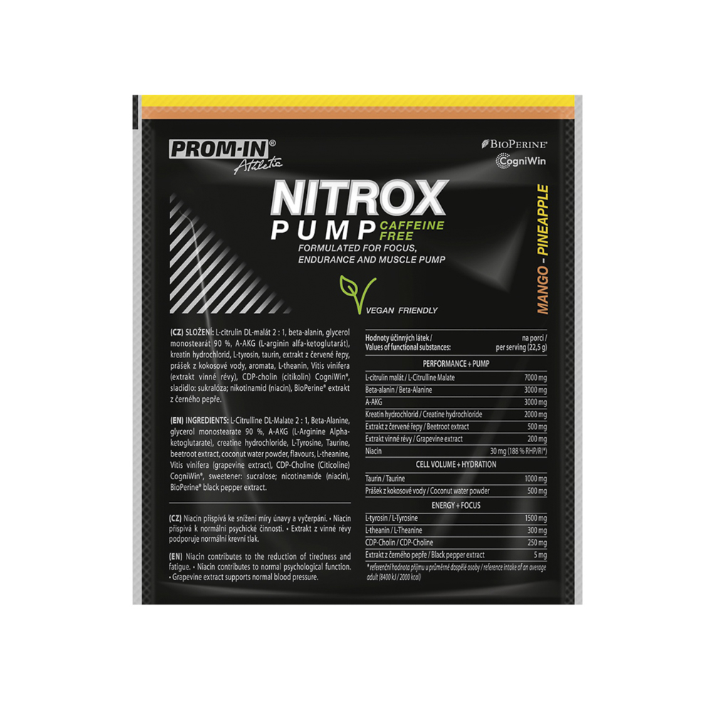 PROM-IN Nitrox Pump caffeine free 22,5 g mango-ananas