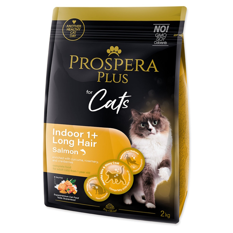 PROSPERA PLUS Indoor 1+ Salmon Long Hair Krmivo pro kočky, Hmotnost balení (g): 7 kg