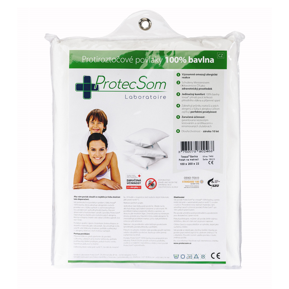 ProtecSom Protiroztočový povlak na matraci 90 × 200 × 16 cm
