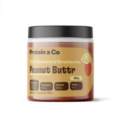 Protein a Co Arašídový krém s bílou čokoládou a jahodami 330 g
